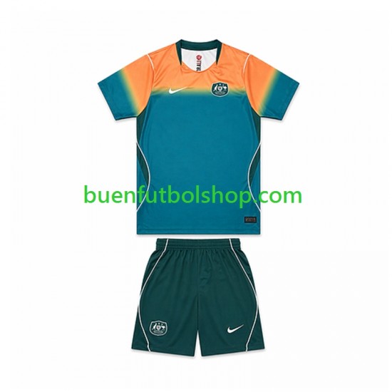 Camiseta de Fútbol Australia World Cup 2026 11 Segunda Equipación Manga Corta Niño