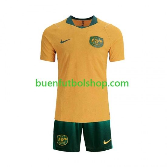 Camiseta de Fútbol Australia World Cup 2026 Primera Equipación Manga Corta Niño