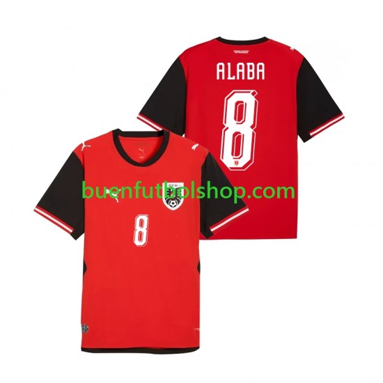 Camiseta de Fútbol Austria David Alaba 8 World Cup 2026 Primera Equipación Manga Corta Hombre