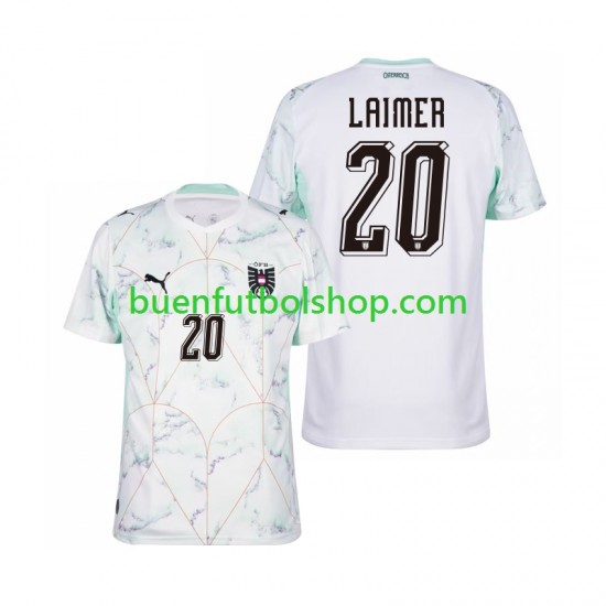 Camiseta de Fútbol Austria Konrad Laimer 20 World Cup 2026 Segunda Equipación Manga Corta Hombre
