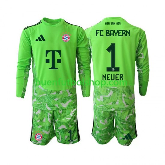 Camiseta de Fútbol Bayern de Múnich Portero Manuel Neuer 1 2026-2027 Primera Equipación Manga Larga Niño