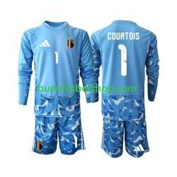 Camiseta de Fútbol Bélgica Portero Thibaut Courtois 1 World Cup 2026 Primera Equipación Manga Larga Niño