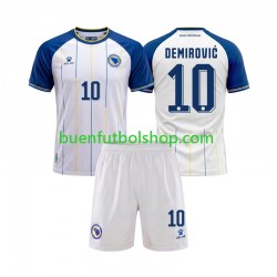 Camiseta de Fútbol Bosnia y Herzegovina Ermedin Demirovic 10 World Cup 2026 Segunda Equipación Manga Corta Niño