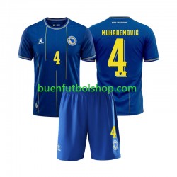 Camiseta de Fútbol Bosnia y Herzegovina Tarik Muharemovic 4 World Cup 2026 Primera Equipación Manga Corta Niño