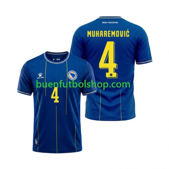 Camiseta de Fútbol Bosnia y Herzegovina Tarik Muharemovic 4 World Cup 2026 Primera Equipación Manga Corta Hombre