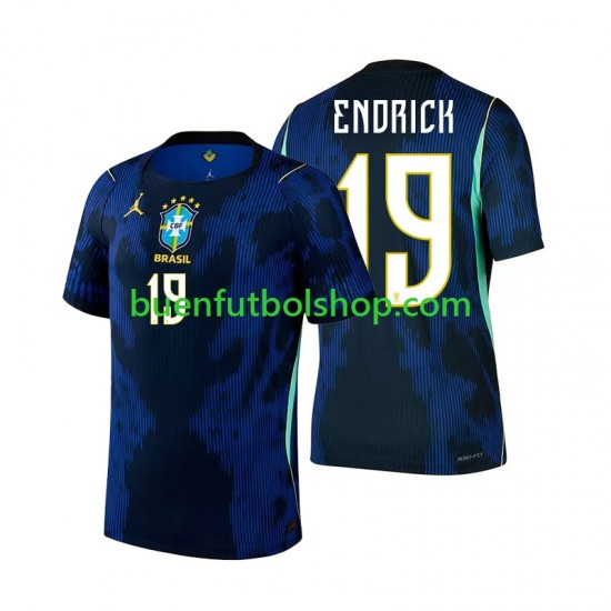 Camiseta de Fútbol Brasil Endrick 19 World Cup 2026 Segunda Equipación Manga Corta Hombre