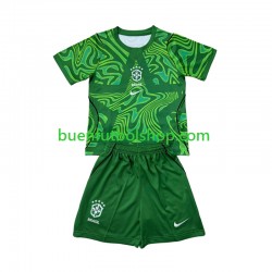 Camiseta de Fútbol Brasil Portero World Cup 2026 Segunda Equipación Manga Corta Niño