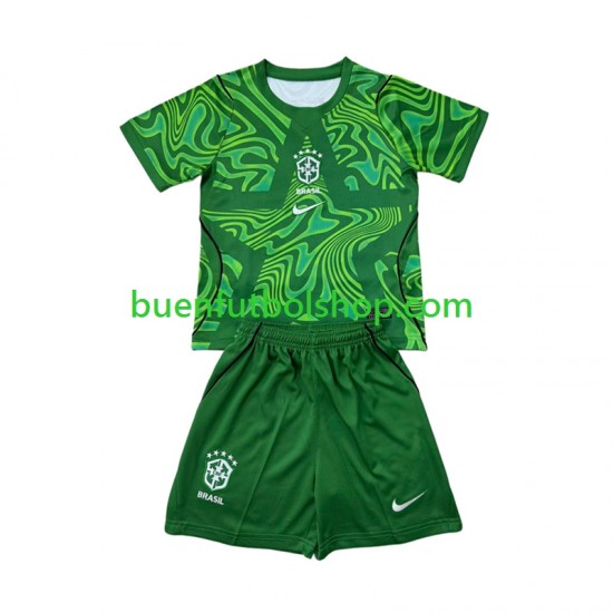 Camiseta de Fútbol Brasil Portero World Cup 2026 Segunda Equipación Manga Corta Niño