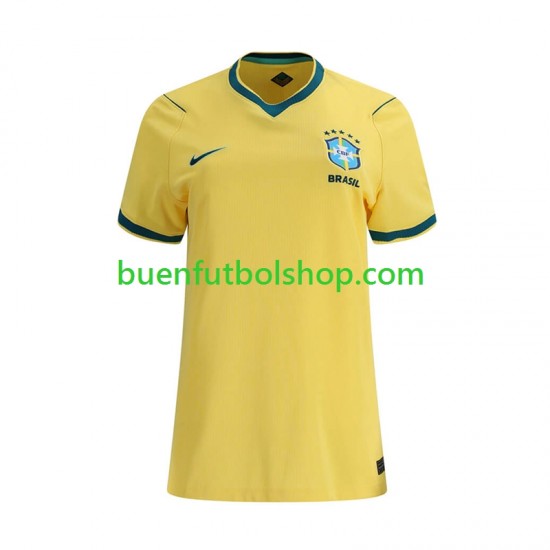 Camiseta de Fútbol Brasil World Cup 2026 Primera Equipación Manga Corta para Mujer