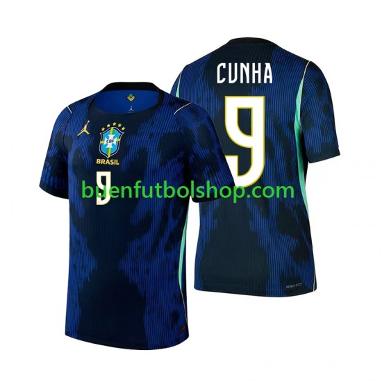 Camiseta de Fútbol Brasil Matheus Cunha 9 World Cup 2026 Segunda Equipación Manga Corta Hombre