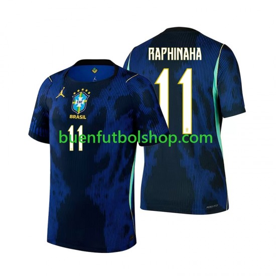 Camiseta de Fútbol Brasil Raphinha 11 World Cup 2026 Segunda Equipación Manga Corta Hombre