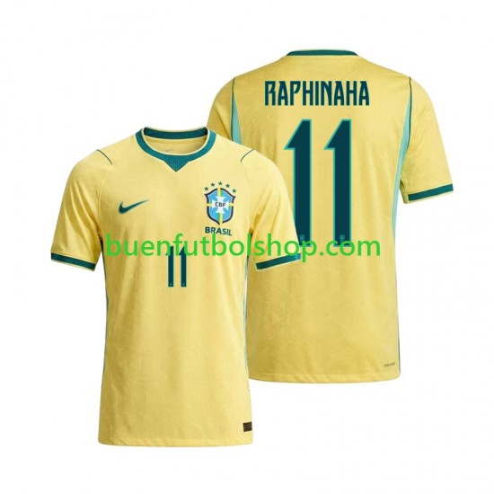 Camiseta de Fútbol Brasil Raphinha 11 World Cup 2026 Primera Equipación Manga Corta Hombre