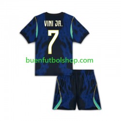 Camiseta de Fútbol Brasil Vinicius Junior 7 World Cup 2026 Segunda Equipación Manga Corta Niño