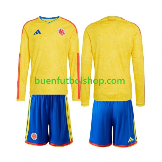 Camiseta de Fútbol Colombia World Cup 2026 Primera Equipación Manga Larga Niño