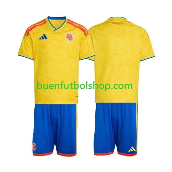 Camiseta de Fútbol Colombia World Cup 2026 Primera Equipación Manga Corta Niño