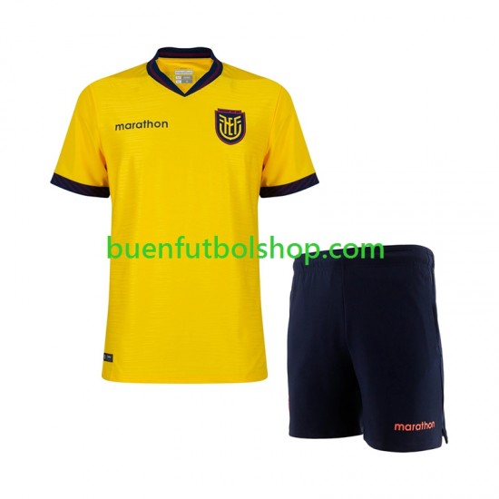 Camiseta de Fútbol Ecuador World Cup 2026 Primera Equipación Manga Corta Niño