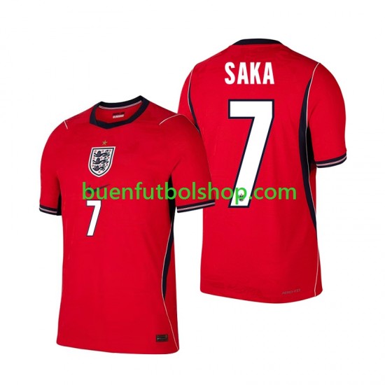 Camiseta de Fútbol Inglaterra Bukayo Saka 7 World Cup 2026 Segunda Equipación Manga Corta Hombre