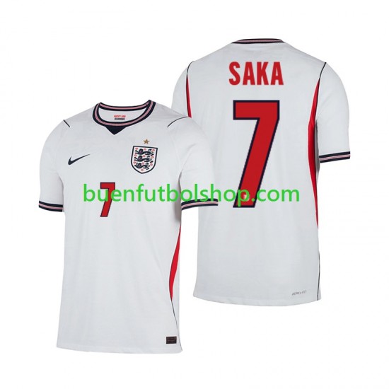 Camiseta de Fútbol Inglaterra Bukayo Saka 7 World Cup 2026 Primera Equipación Manga Corta Hombre