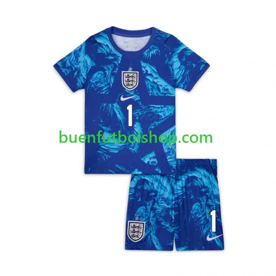 Camiseta de Fútbol Inglaterra Portero Jordan Pickford 1 World Cup 2026 Tercera Equipación Manga Corta Niño