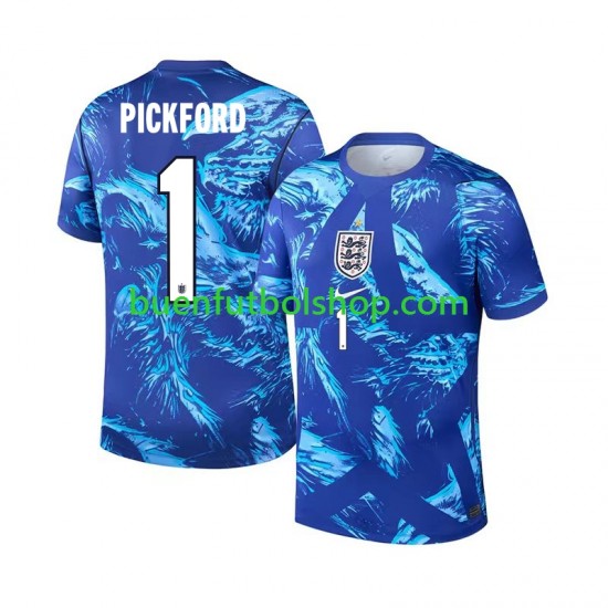 Camiseta de Fútbol Inglaterra Portero Jordan Pickford 1 World Cup 2026 Tercera Equipación Manga Corta Hombre