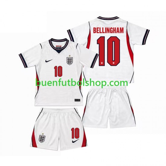 Camiseta de Fútbol Inglaterra Jude Bellingham 10 World Cup 2026 Primera Equipación Manga Corta Niño