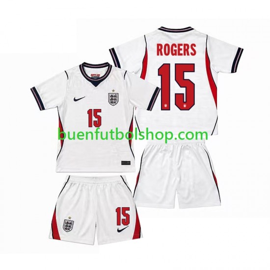 Camiseta de Fútbol Inglaterra Morgan Rogers 15 World Cup 2026 Primera Equipación Manga Corta Niño