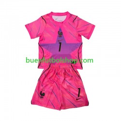 Camiseta de Fútbol Francia Portero Brice Samba 1 World Cup 2026 Segunda Equipación Manga Corta Niño