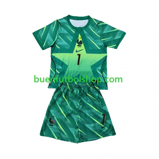 Camiseta de Fútbol Francia Portero Brice Samba 1 World Cup 2026 Tercera Equipación Manga Corta Niño