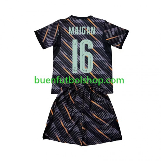 Camiseta de Fútbol Francia Portero Mike Maignan 16 World Cup 2026 Primera Equipación Manga Corta Niño