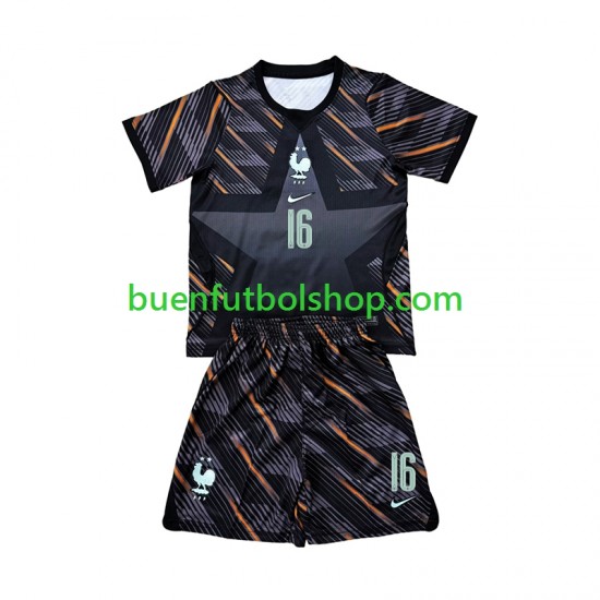 Camiseta de Fútbol Francia Portero Mike Maignan 16 World Cup 2026 Primera Equipación Manga Corta Niño