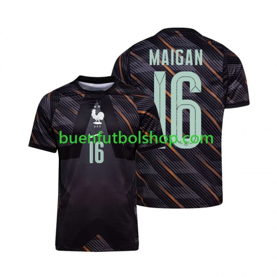 Camiseta de Fútbol Francia Portero Mike Maignan 16 World Cup 2026 Primera Equipación Manga Corta Hombre