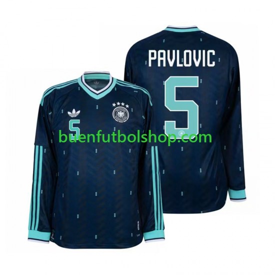 Camiseta de Fútbol Alemania Aleksandar Pavlovic 5 World Cup 2026 Segunda Equipación Manga Larga Hombre