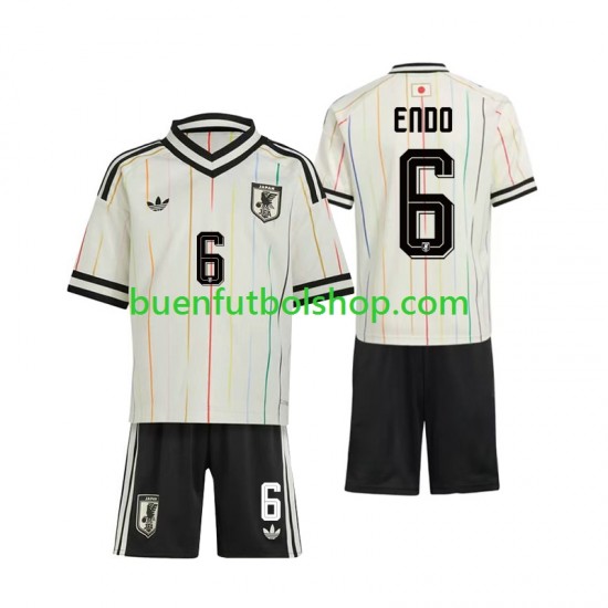 Camiseta de Fútbol Japón Wataru Endo 6 World Cup 2026 Segunda Equipación Manga Corta Niño