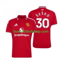 Camiseta de Fútbol Manchester United Benjamin Sesko 30 2026-2027 Primera Equipación Manga Corta Hombre