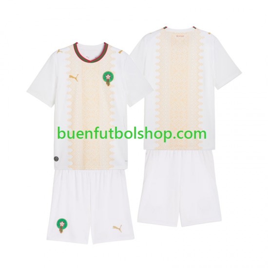 Camiseta de Fútbol Marruecos 2026 Segunda Equipación Manga Corta Niño