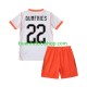 Camiseta de Fútbol Países Bajos Denzel Dumfries 22 World Cup 2026 Segunda Equipación Manga Corta Niño