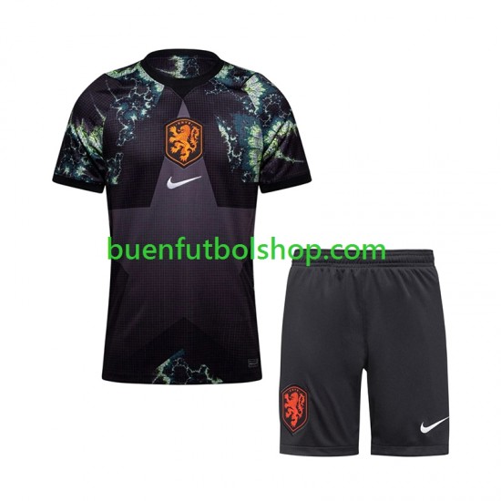 Camiseta de Fútbol Países Bajos Portero World Cup 2026 Segunda Equipación Manga Corta Niño