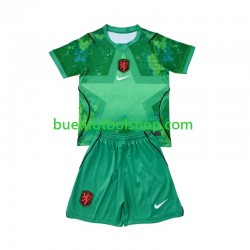 Camiseta de Fútbol Países Bajos Portero World Cup 2026 Tercera Equipación Manga Corta Niño
