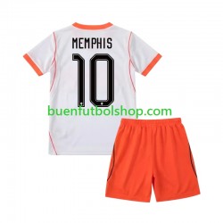 Camiseta de Fútbol Países Bajos Memphis Depay 10 World Cup 2026 Segunda Equipación Manga Corta Niño