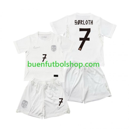 Camiseta de Fútbol Noruega Alexander Sorloth 7 World Cup 2026 Tercera Equipación Manga Corta Niño