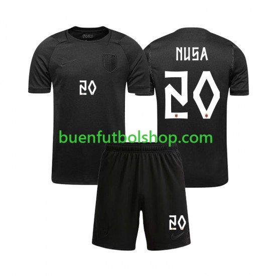 Camiseta de Fútbol Noruega Antonio NUSA 20 World Cup 2026 Segunda Equipación Manga Corta Niño