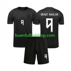 Camiseta de Fútbol Noruega Braut Haaland 9 World Cup 2026 Segunda Equipación Manga Corta Niño