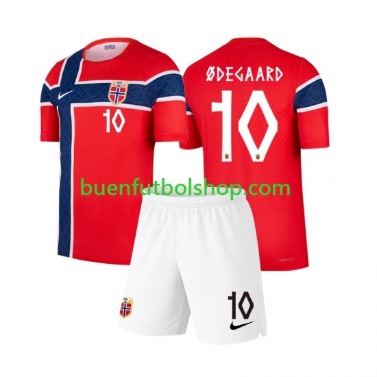 Camiseta de Fútbol Noruega Martin Odegaard 10 World Cup 2026 Primera Equipación Manga Corta Niño