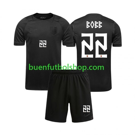 Camiseta de Fútbol Noruega Oscar Bobb 22 World Cup 2026 Segunda Equipación Manga Corta Niño