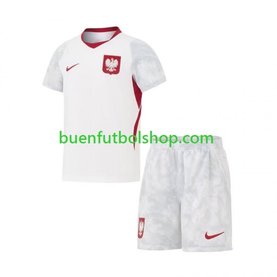 Camiseta de Fútbol Polonia World Cup 2026 Primera Equipación Manga Corta Niño