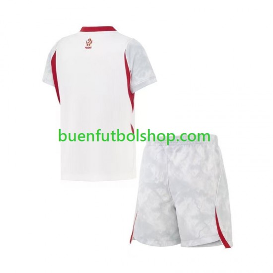 Camiseta de Fútbol Polonia World Cup 2026 Primera Equipación Manga Corta Niño
