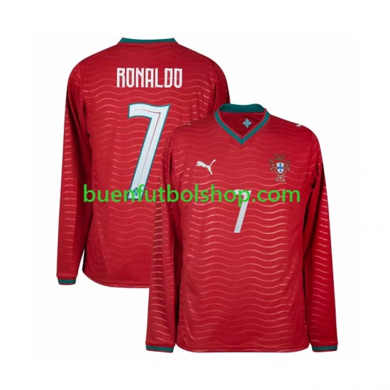 Camiseta de Fútbol Portugal Cristiano Ronaldo 7 World Cup 2026 Primera Equipación Manga Larga Hombre