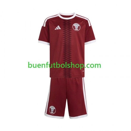 Camiseta de Fútbol Catar 2026 Primera Equipación Manga Corta Niño