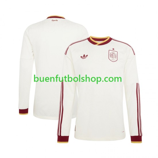 Camiseta de Fútbol España World Cup 2026 Segunda Equipación Manga Larga Hombre