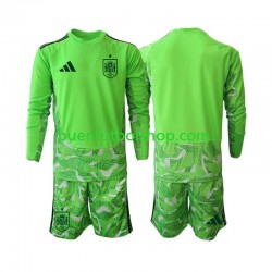 Camiseta de Fútbol España Portero 6th Green color World Cup 2026 Manga Larga Niño